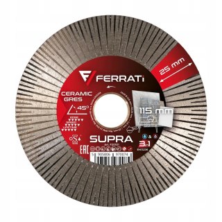 FERRATI TARCZA DIAMENTOWA TNĄCA I SZLIFUJĄCA SUPRA Ø 115MM x 22,23MM 3in1