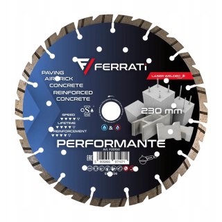 Tarcza diamentowa do betonu zbrojonego segment 230mm PERFORMANTE FERRATI