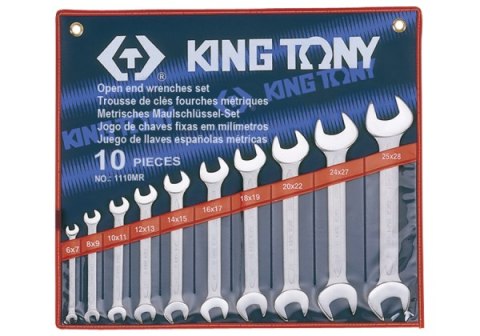 King Tony ZESTAW KLUCZY PŁASKICH 10cz. 6 - 28mm, ETUI King Tony