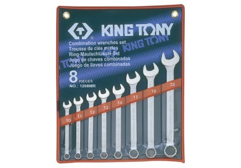 King Tony ZESTAW KLUCZY PŁASKO-OCZKOWYCH 8cz. 10 -22mm, ETUI King Tony King Tony ZESTAW KLUCZY PŁASKO-OCZKOWYCH 8cz. 10 -22mm, ETUI King Tony