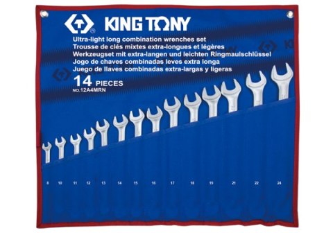 King Tony ZESTAW KLUCZY PŁASKO-OCZKOWYCH DŁUGICH 14cz. 8 - 24mm, ETUI King Tony King Tony ZESTAW KLUCZY PŁASKO-OCZKOWYCH DŁUGICH 14cz. 8 - 24mm, ETUI King Tony