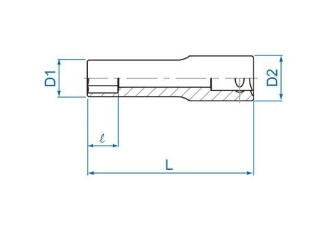 King Tony NASADKA DŁUGA CIENKOŚCIENNA 3/8" 12mm x 65mm 6-kąt, DO ŚWIEC ŻAROWYCH, CHROM King Tony