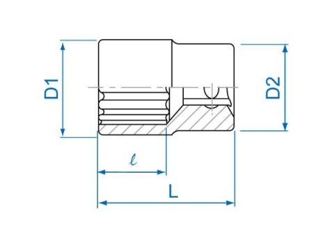 King Tony NASADKA KRÓTKA 1/4" 4.5mm x 24mm, 12-kąt. Cr-V King Tony