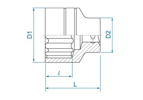 King Tony NASADKA KRÓTKA 3/4" 30mm x 54mm 12-kąt. Cr-V King Tony