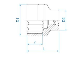 King Tony NASADKA KRÓTKA 3/4" CALOWA 2-5/8" x 83mm 12-kąt. Cr-V King Tony