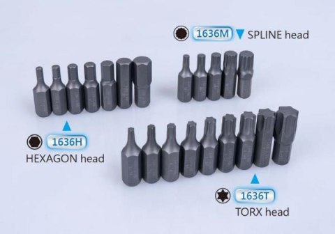 King Tony ZESTAW BITÓW 10mm 44cz. HEX 4 - 12mm, TORX T20 - T60, SPLINE M - M12, KASETA King Tony