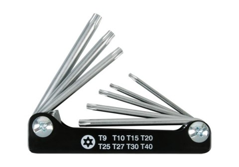 King Tony ZESTAW IMBUSÓW 8 szt. TORX Z OTWOREM T9 - T40, SCYZORYK King Tony