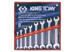 King Tony ZESTAW KLUCZY PŁASKICH 8cz. 6 - 22mm, ETUI King Tony