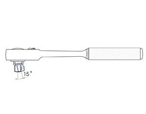 King Tony GRZECHOTKA UCHYLNA 3/8" 32 ZĘBY 200mm UCHWYT MOLETOWANY, BLOKADA King Tony