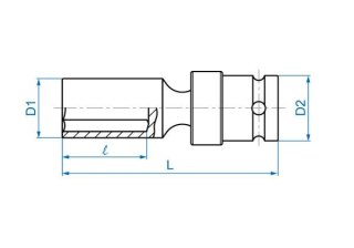 King Tony NASADKA DŁUGA UDAROWA Z PRZEGUBEM 1/2" 13mm x 91mm, 6-kąt King Tony