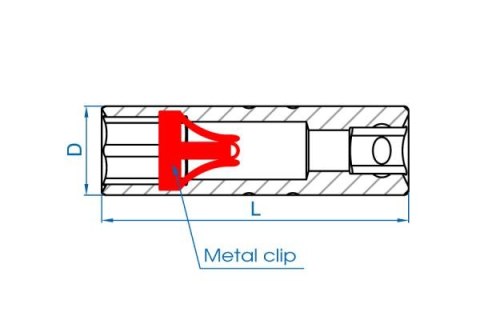 King Tony NASADKA DO ŚWIEC 1/2" 14mm x 70mm 12-kąt. WKŁADKA Z METALOWYM KLIPSEM King Tony