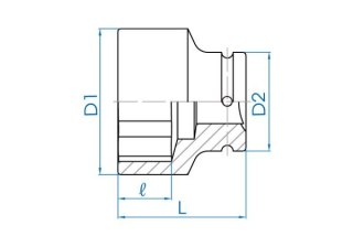 King Tony NASADKA KRÓTKA UDAROWA 1-1/2" 120mm x 130mm, 6-kąt King Tony