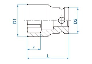 King Tony NASADKA UDAROWA 3/8" 12mm x 32mm, 6-kąt King Tony