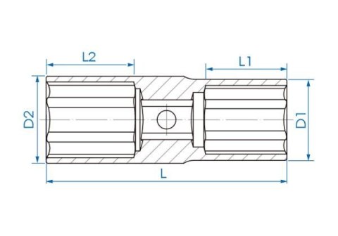 King Tony NASADKA UDAROWA DWUSTRONNA 1/2" 17mm / 19mm x 77mm, 6-kąt King Tony