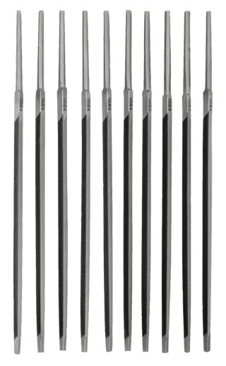 BAHCO Pilnik trójkątny 125 mm, szerokość 5 mm, zębów na cm 25, dokładne nacięcie BAHCO (10 szt.)