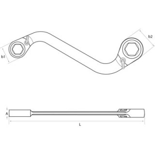 BAHCO Klucz grzechotkowy oczkowy dwustronny S-kształtny 14-19 mm BAHCO